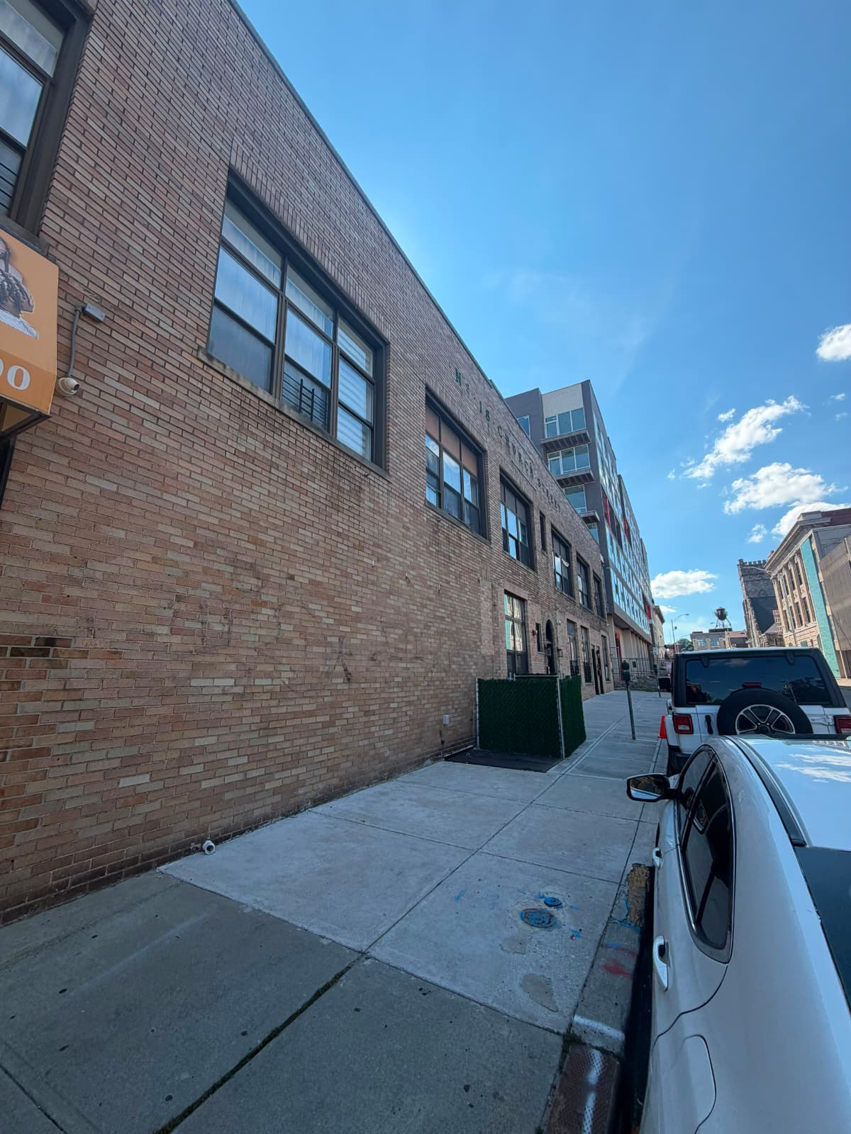 Side view of the building along Church Street